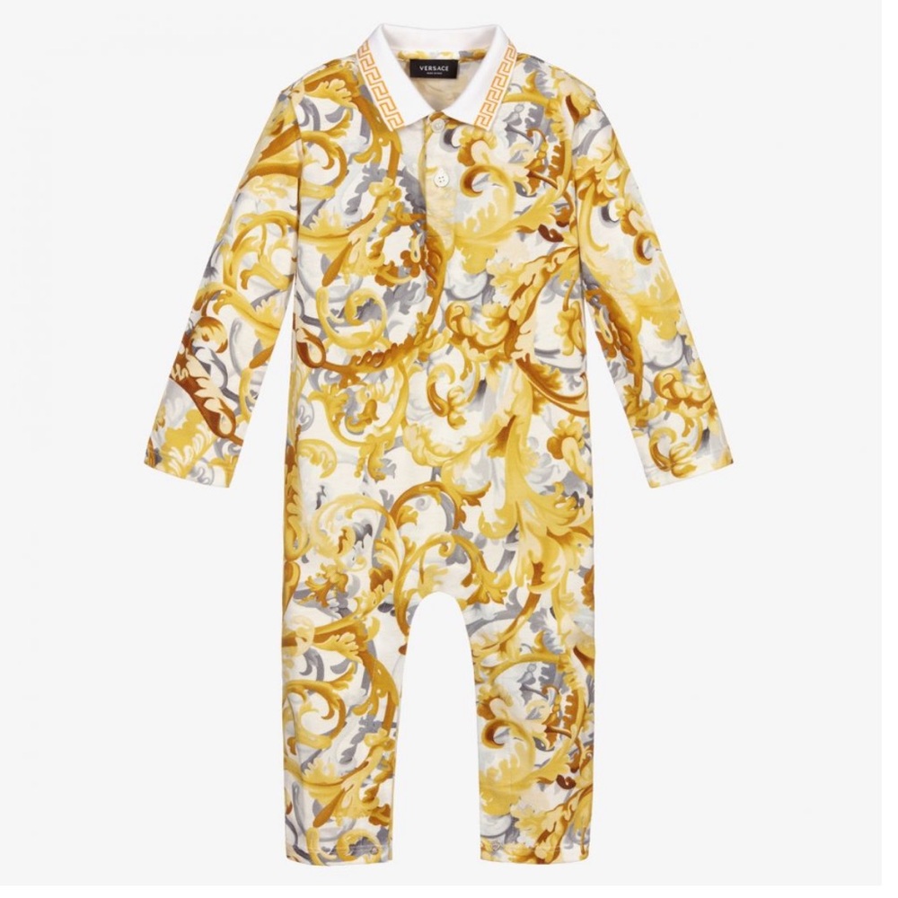 Versace Ivory & Gold Cotton Romper